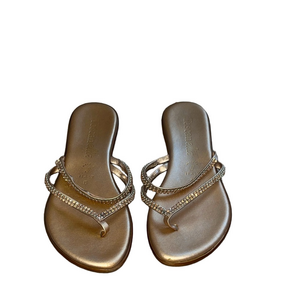 toscanella Gold flip flop Sandals with Sparkling Straps